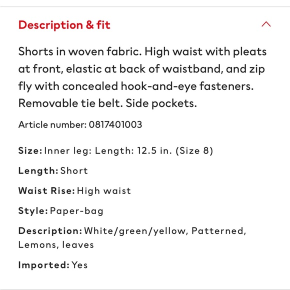 Lemon print high waist shorts - Picture 6 of 7